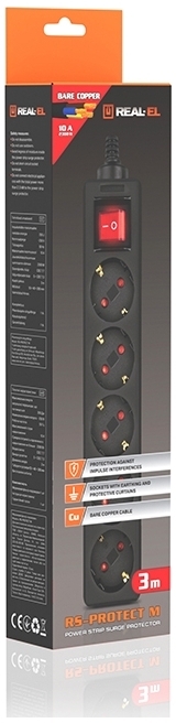 Фільтр живлення REAL-EL RS-Protect M 10м Black фото11