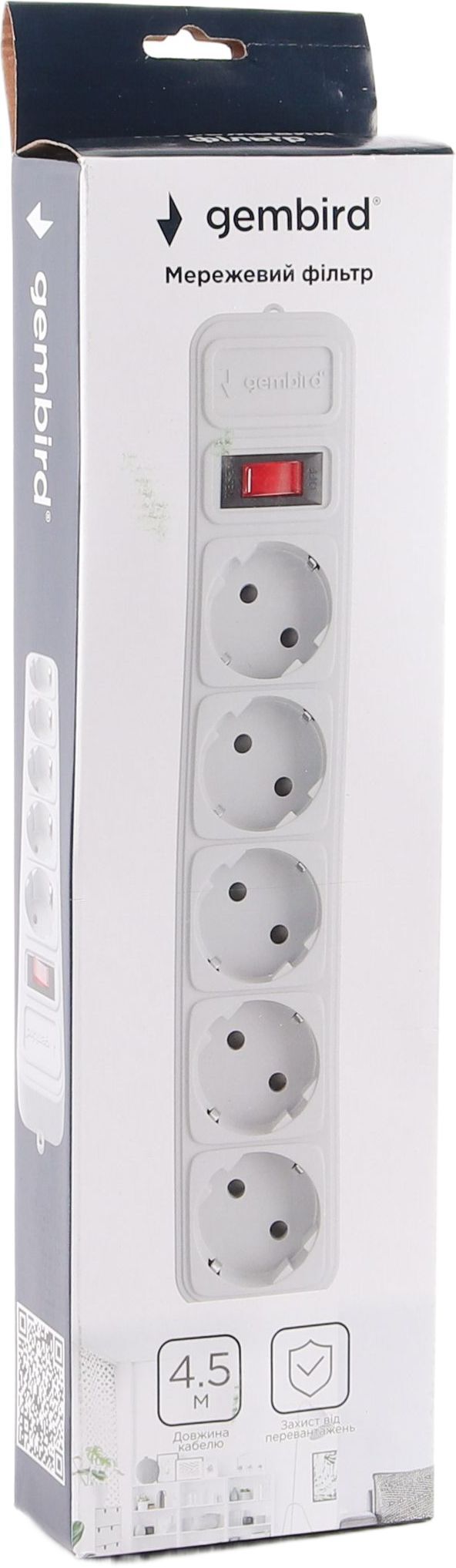 Фільтр живлення Power Cube 5 розеток 4,5м (SPG5-G-15G) фото2