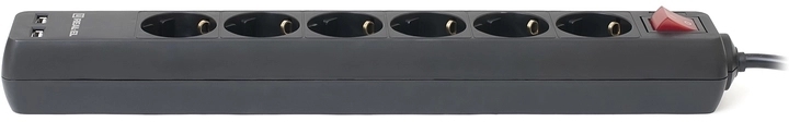 Фільтр живлення REAL-EL RS-6 Protect USB 5 м Black фото4