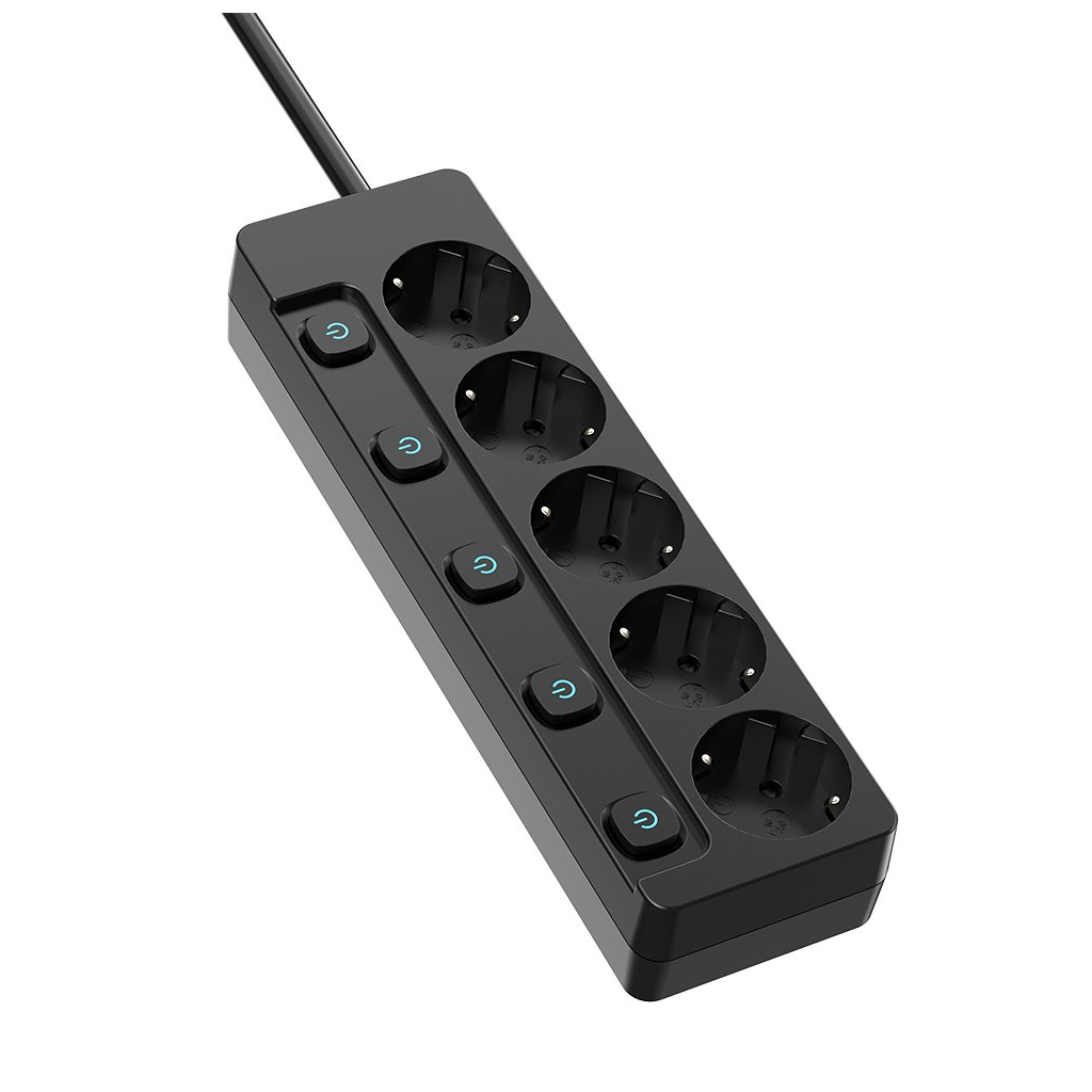 Фільтр живлення СolorWay (CW-PSEA55SBK) 5 розеток, 5м, Black фото2