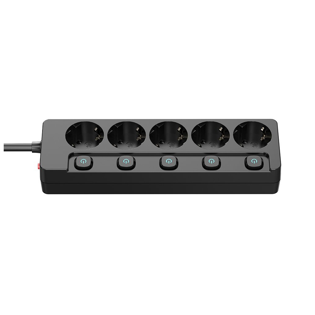 Фільтр живлення СolorWay (CW-PSEA55SBK) 5 розеток, 5м, Black фото3
