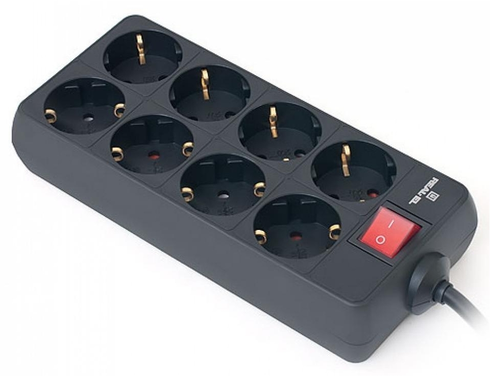 Фільтр живлення REAL-EL RS-8 Protect 1.8 м Black фото