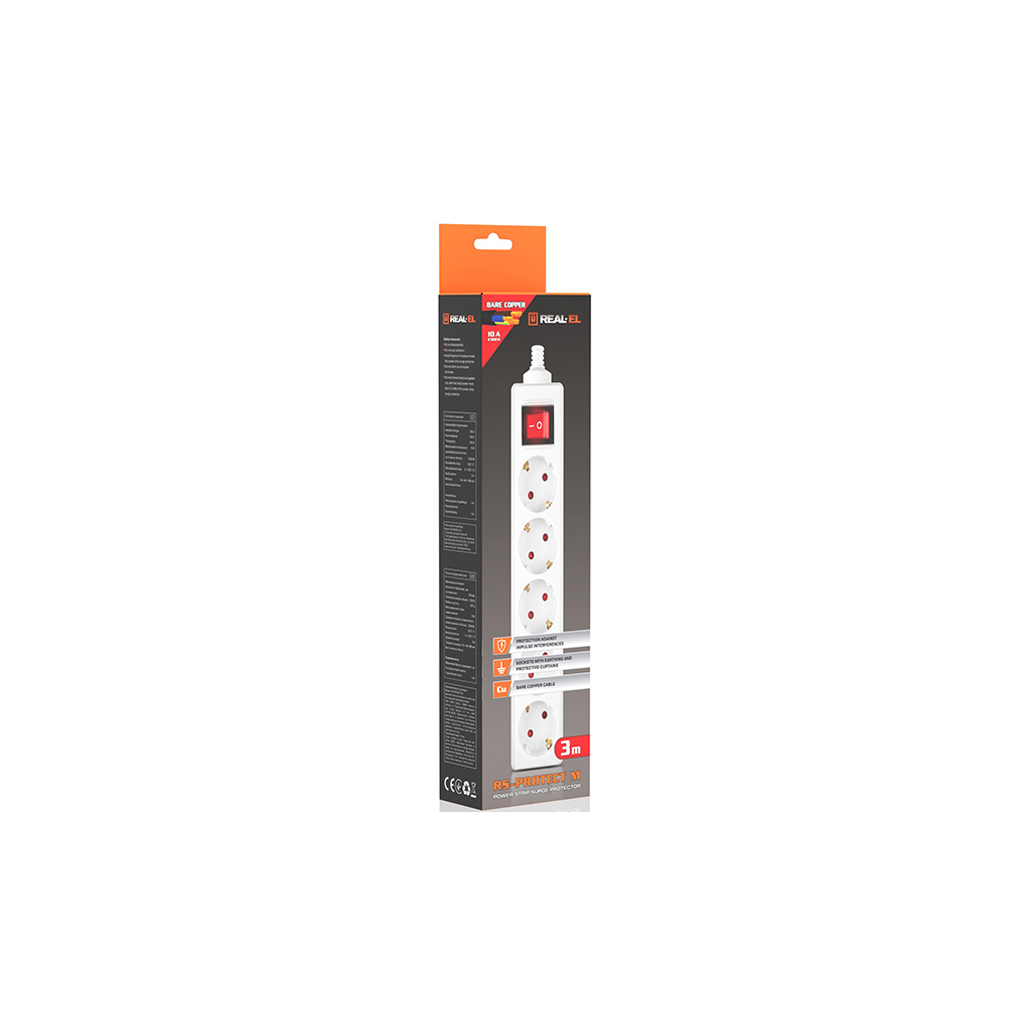 Фільтр живлення REAL-EL RS-Protect M 3м White (EL122300027) фото12