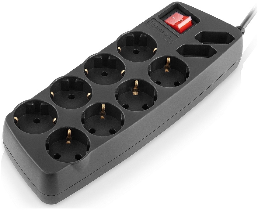 Фільтр живлення REAL-EL RS-10 Protect 5 м Black фото