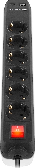 Фільтр живлення REAL-EL RS-Protect 605 3м Black (EL122300041) фото2