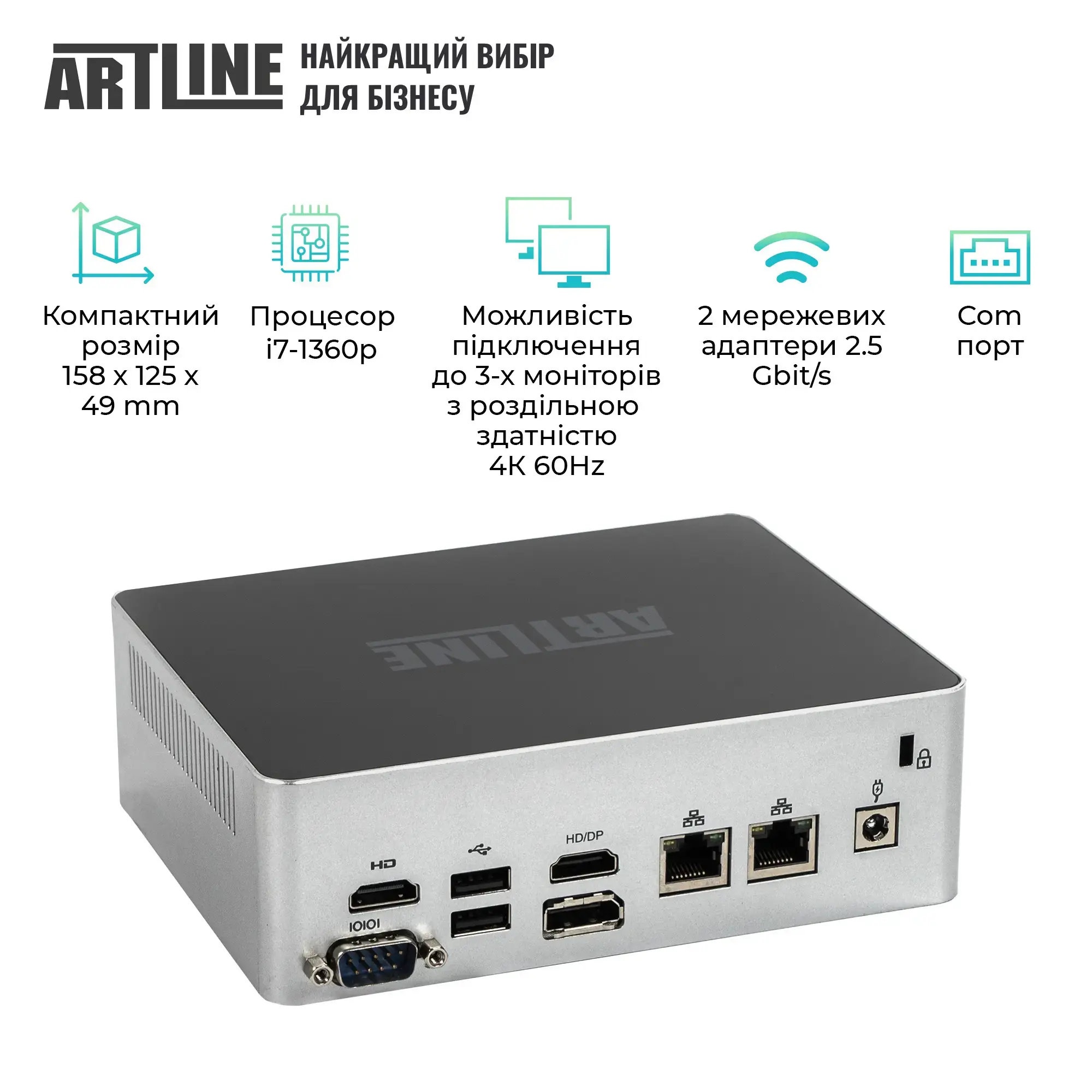 Неттоп ARTLINE Business B12 Windows 11 Pro (B12v40Win) фото2