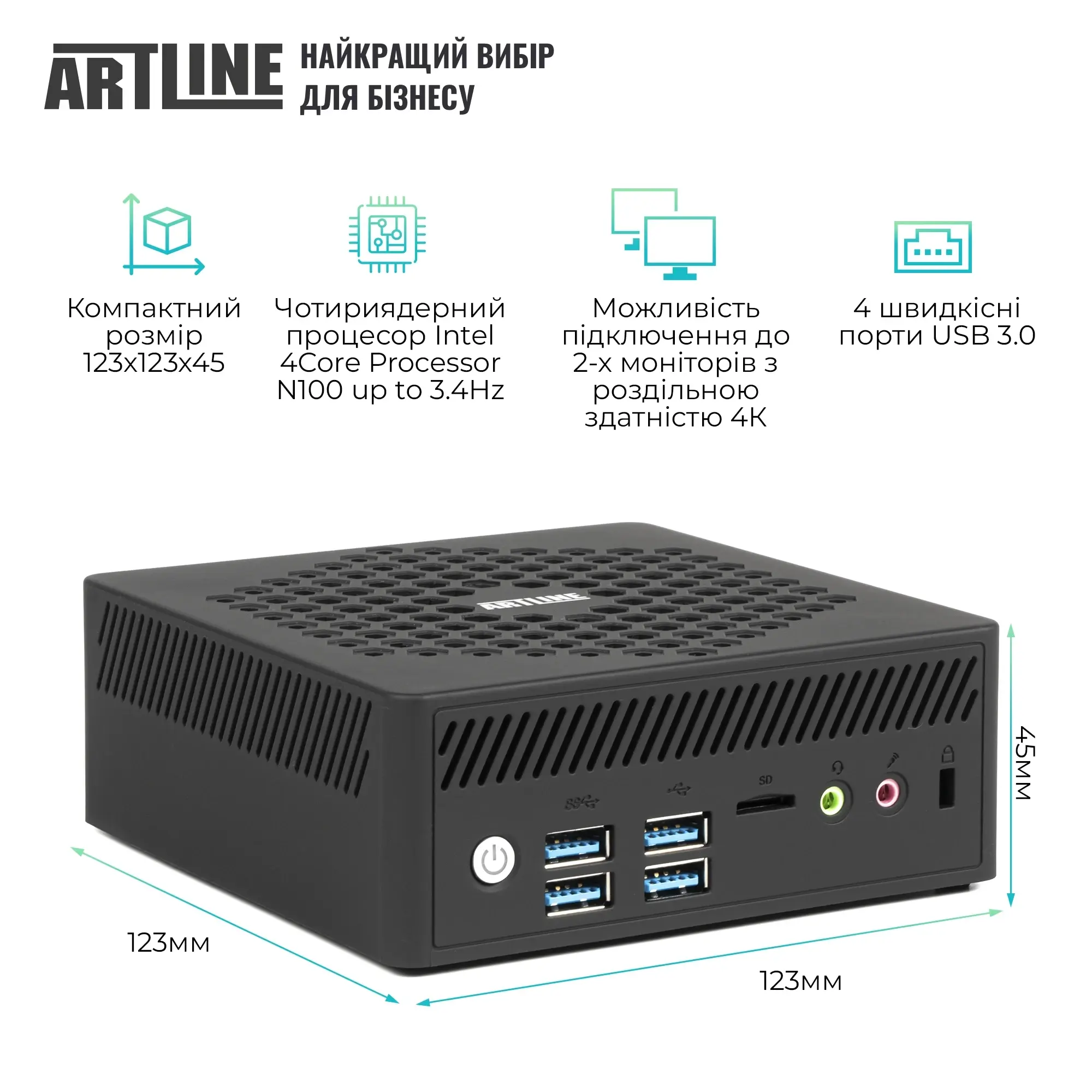 Неттоп ARTLINE Business B14 Windows 11 Pro (B14v20Win) фото3