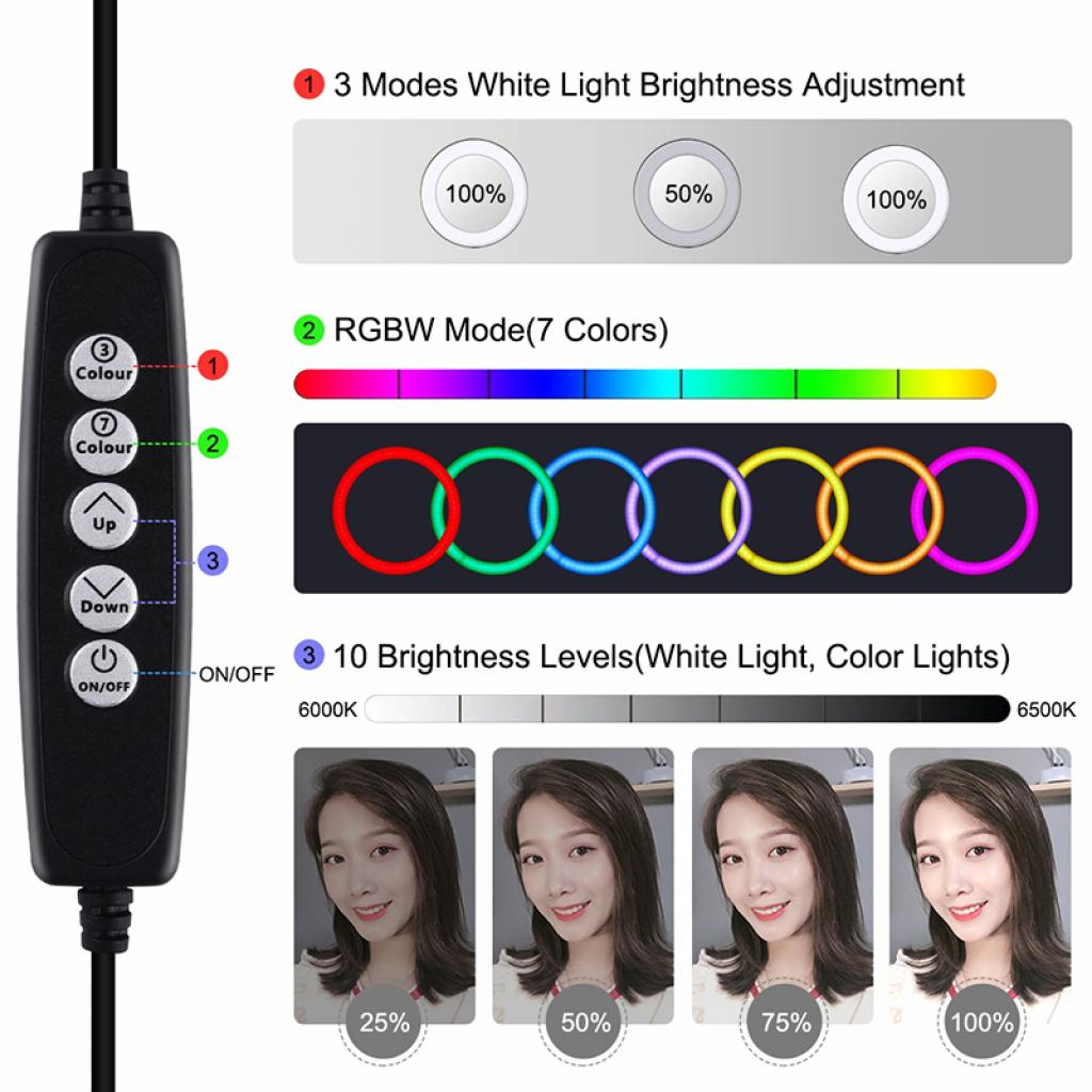 Набір блогера Puluz Ring USB LED lamp PKT3047B 6.2" + table mount (PKT3047B) фото