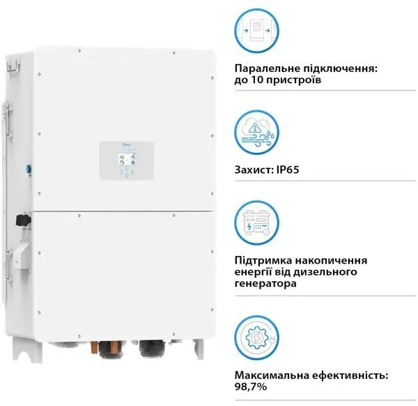 Гібридний інвертор DEYE 125KW (SUN-125K-SG02HP3-EU-GM10) фото7