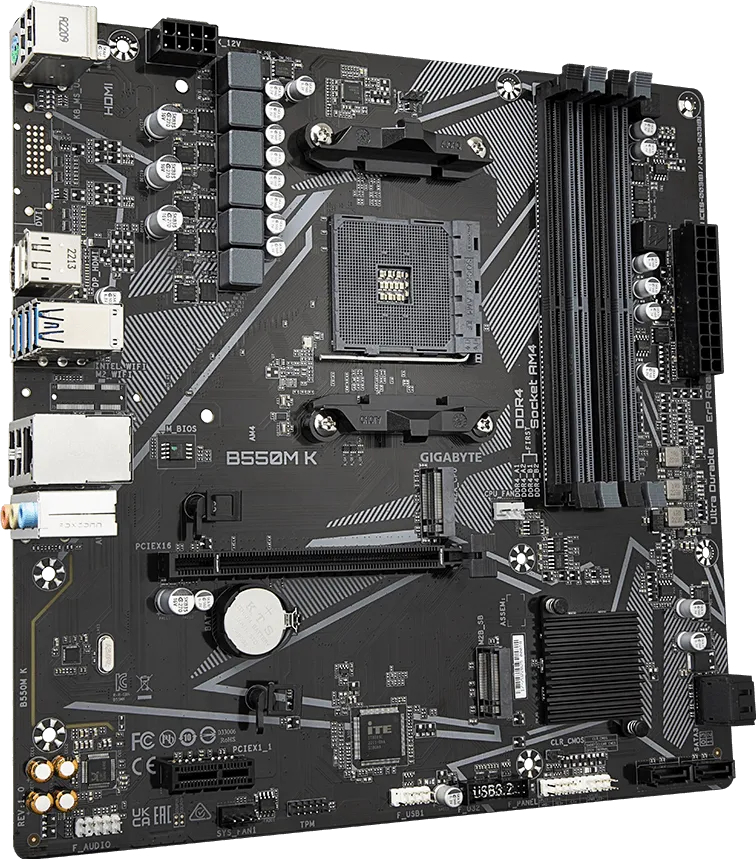 Материнська плата Gigabyte B550M K WF6E Socket AM4 (B550M K WF6E) фото