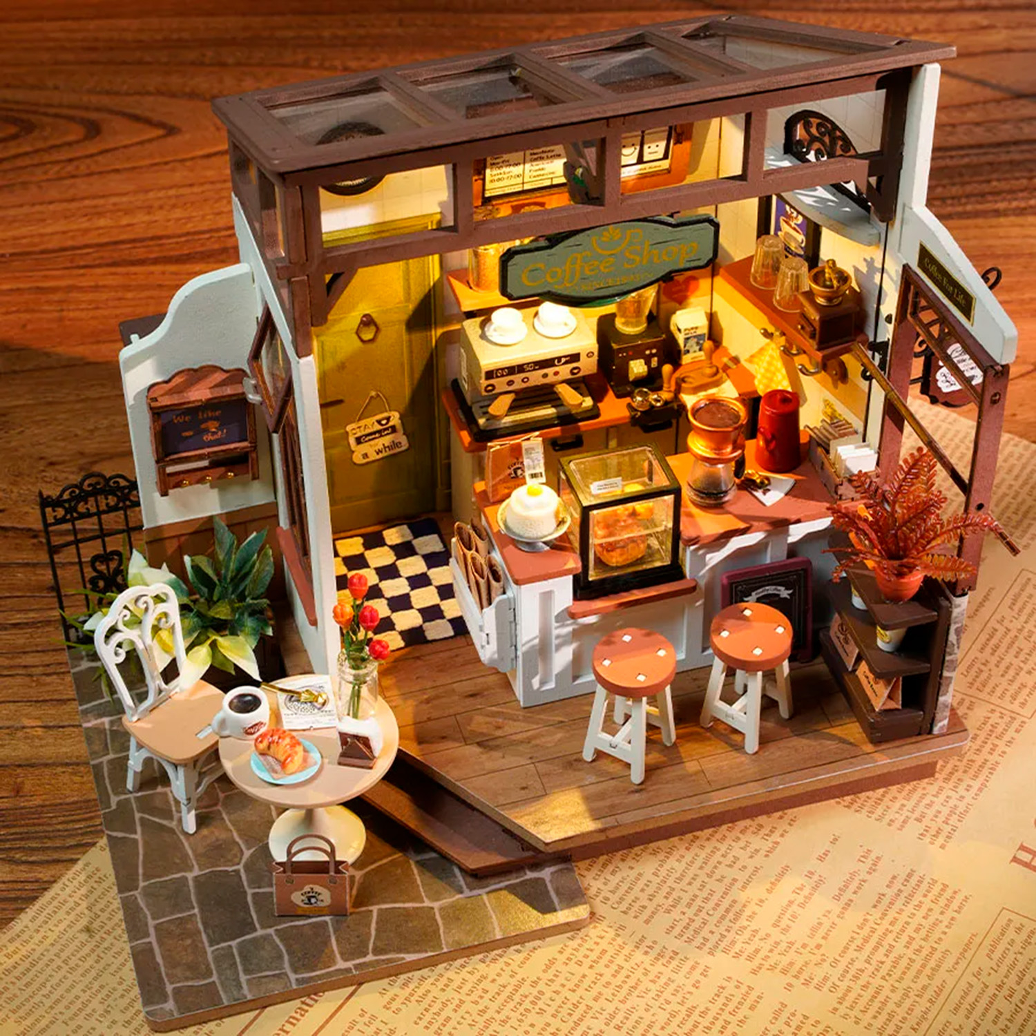 Конструктор Robotime Rolife дерев'яний 3D Кафе Slow Life (DG162) фото5