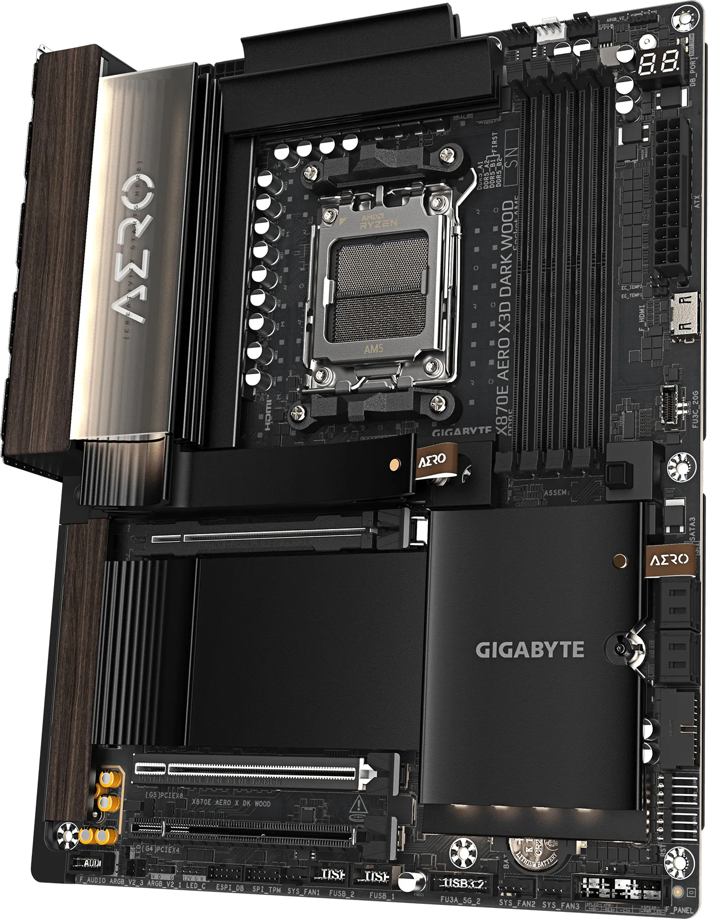 Материнская плата GIGABYTE X870E AERO X3D DARK WOOD (sAM5, AMD X870E, DDR5, ATX) фото4