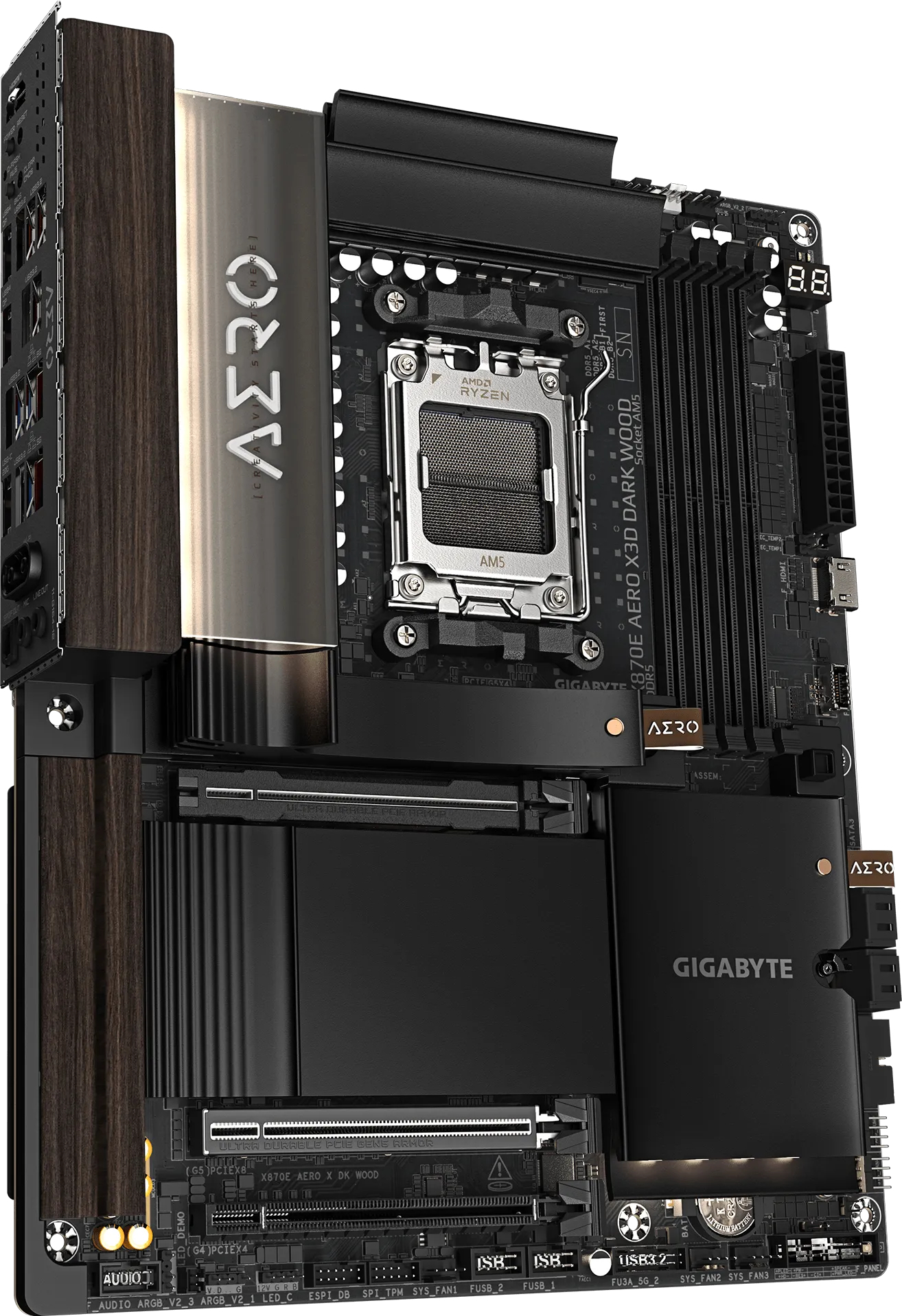 Материнская плата GIGABYTE X870E AERO X3D DARK WOOD (sAM5, AMD X870E, DDR5, ATX) фото3