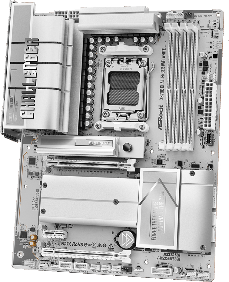 Материнская плата ASRock X870E CHALLENGER WIFI WHITE (sAM5, AMD X870E, DDR5, ATX) фото4
