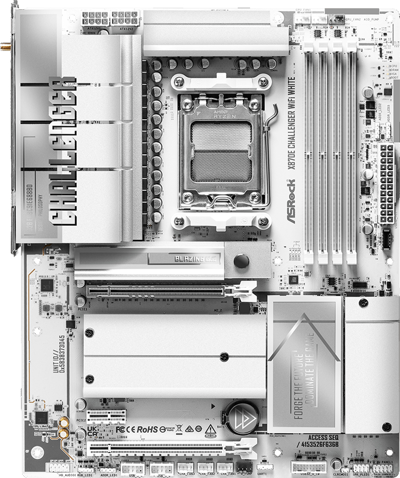Материнская плата ASRock X870E CHALLENGER WIFI WHITE (sAM5, AMD X870E, DDR5, ATX) фото3