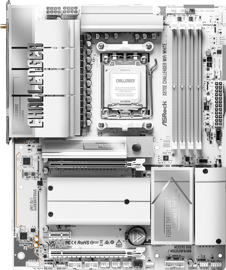 Материнская плата ASRock X870E CHALLENGER WIFI WHITE (sAM5, AMD X870E, DDR5, ATX) фото2