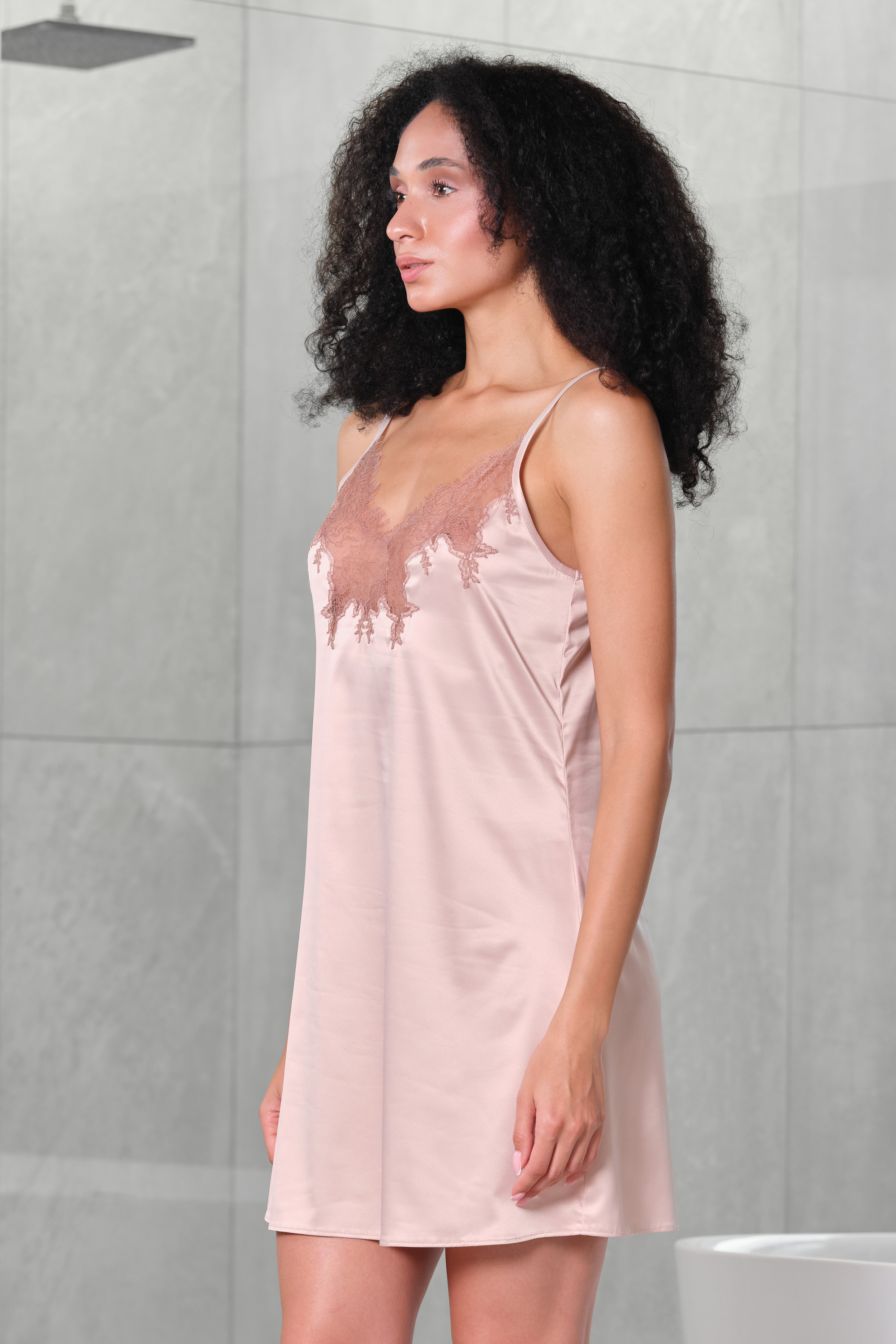 Ночная рубашка женская Effetto Satin Elegance S03407 S розовая фото4