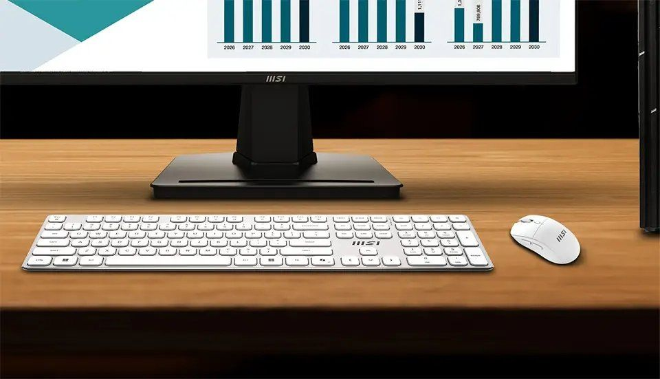 Комплект клавиатуры и мыши MSI FORGE K210 W COMBO WHITE UA, Wireless (S11-43UA205-Y92) фото3