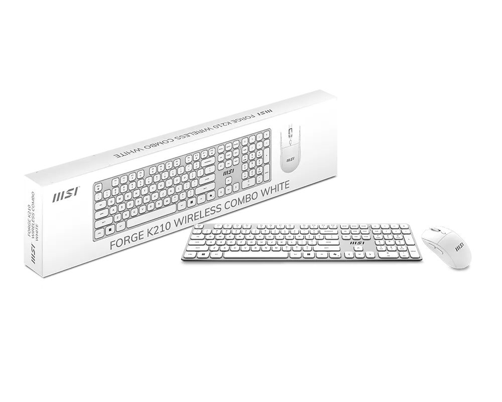 Комплект клавиатуры и мыши MSI FORGE K210 W COMBO WHITE UA, Wireless (S11-43UA205-Y92) фото7
