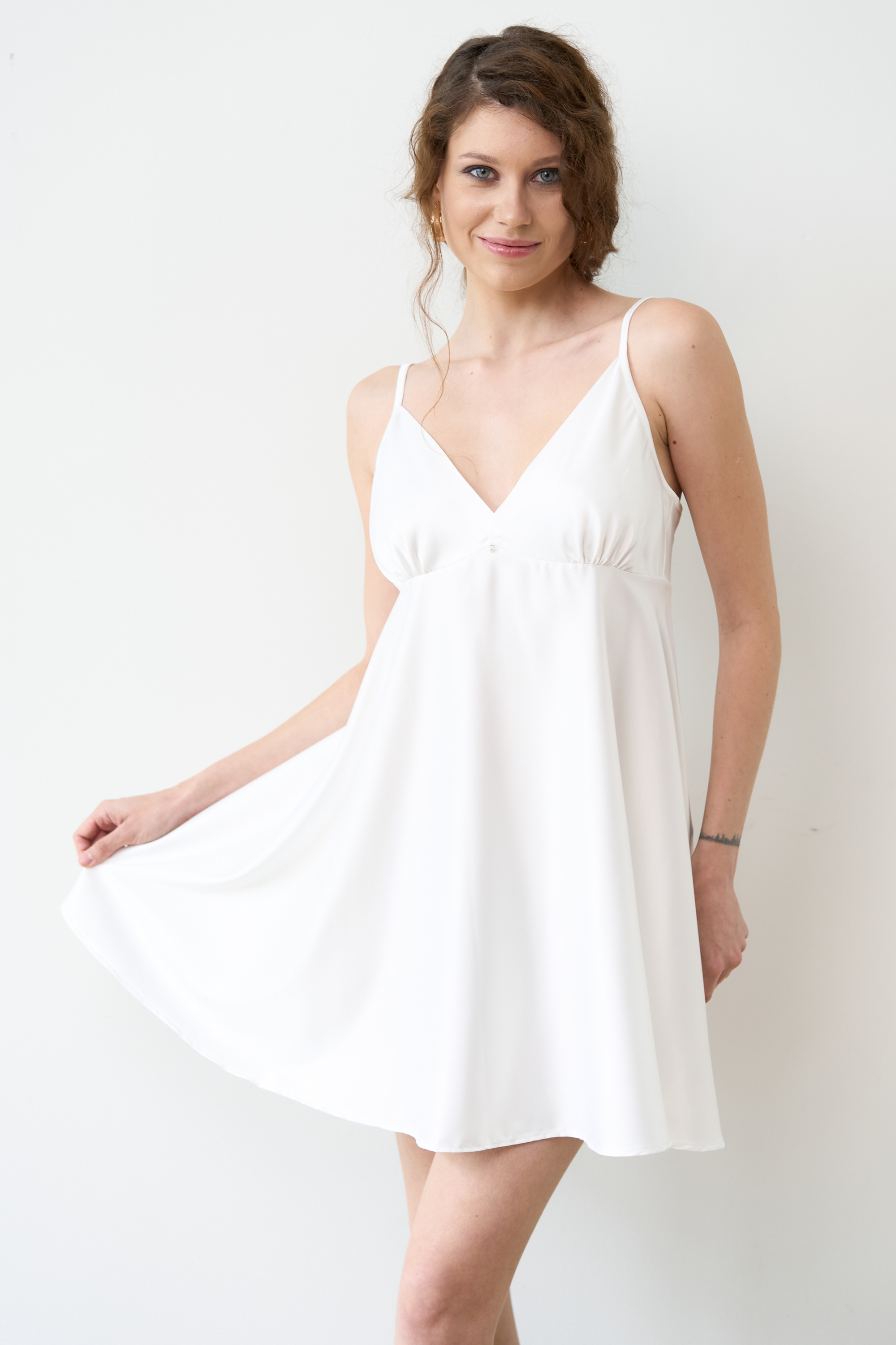 Ночная рубашка женская Effetto Satin Basic S03199 S белая фото3