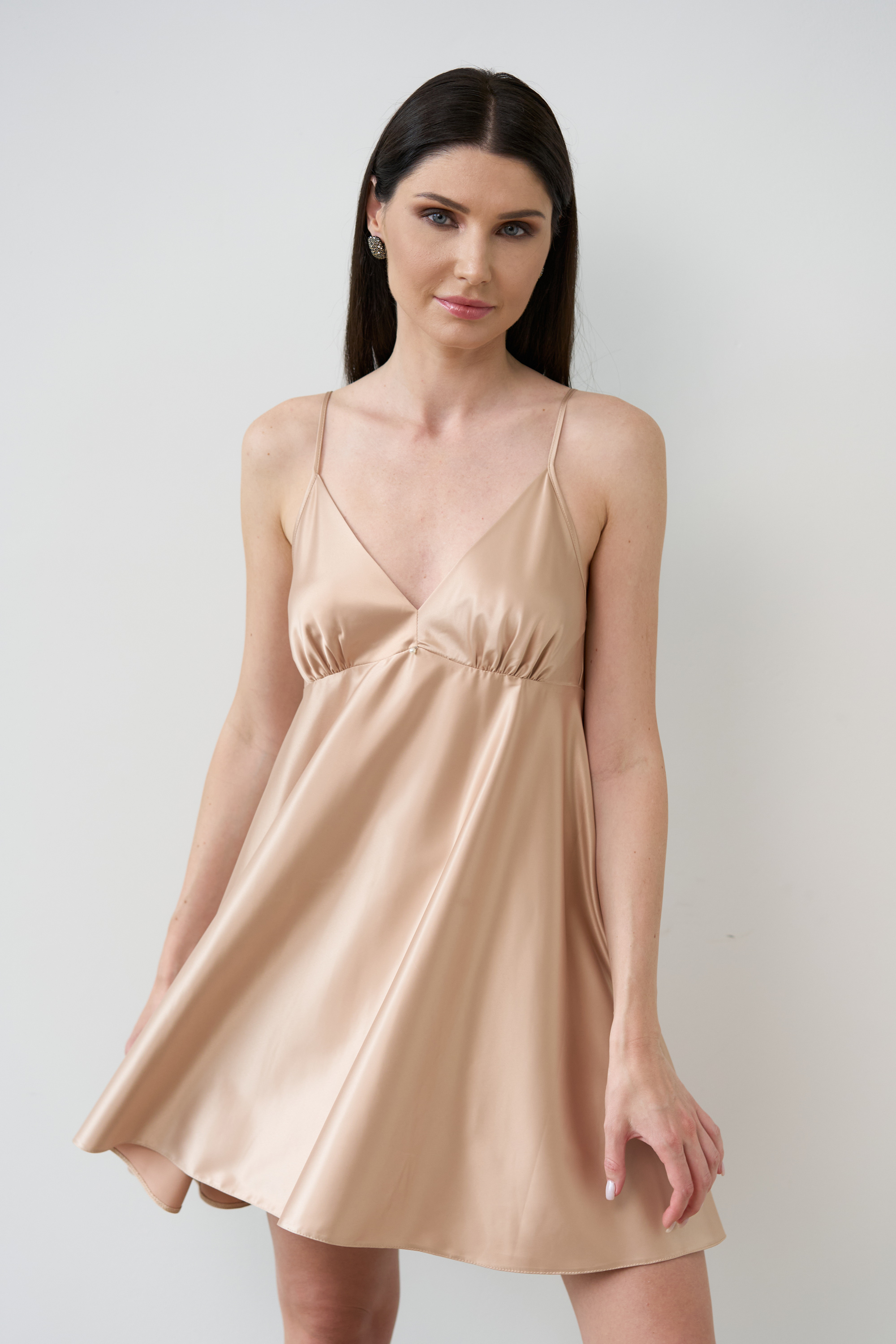 Ночная рубашка женская Effetto Satin Basic S03199 XL бежевая фото3