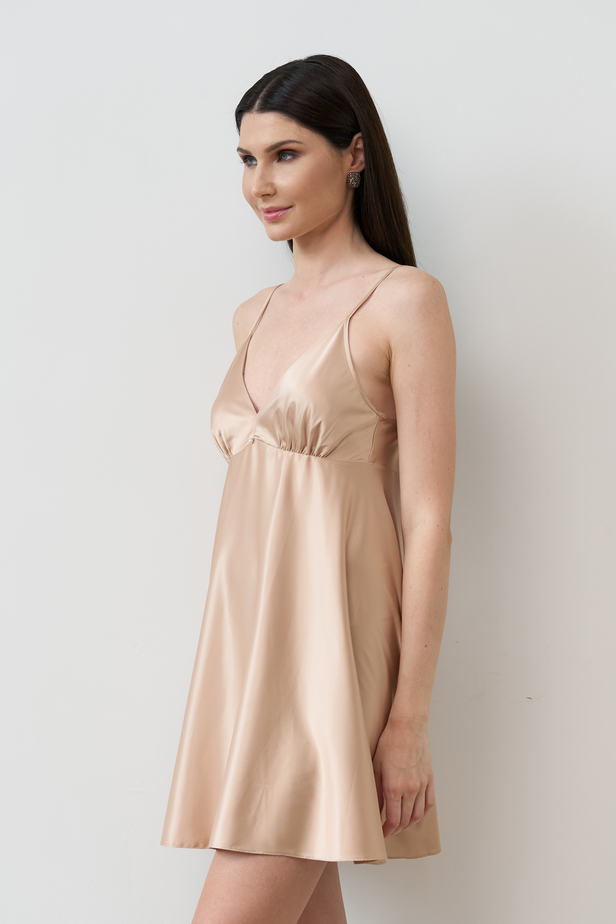 Ночная рубашка женская Effetto Satin Basic S03199 2XL бежевая фото5