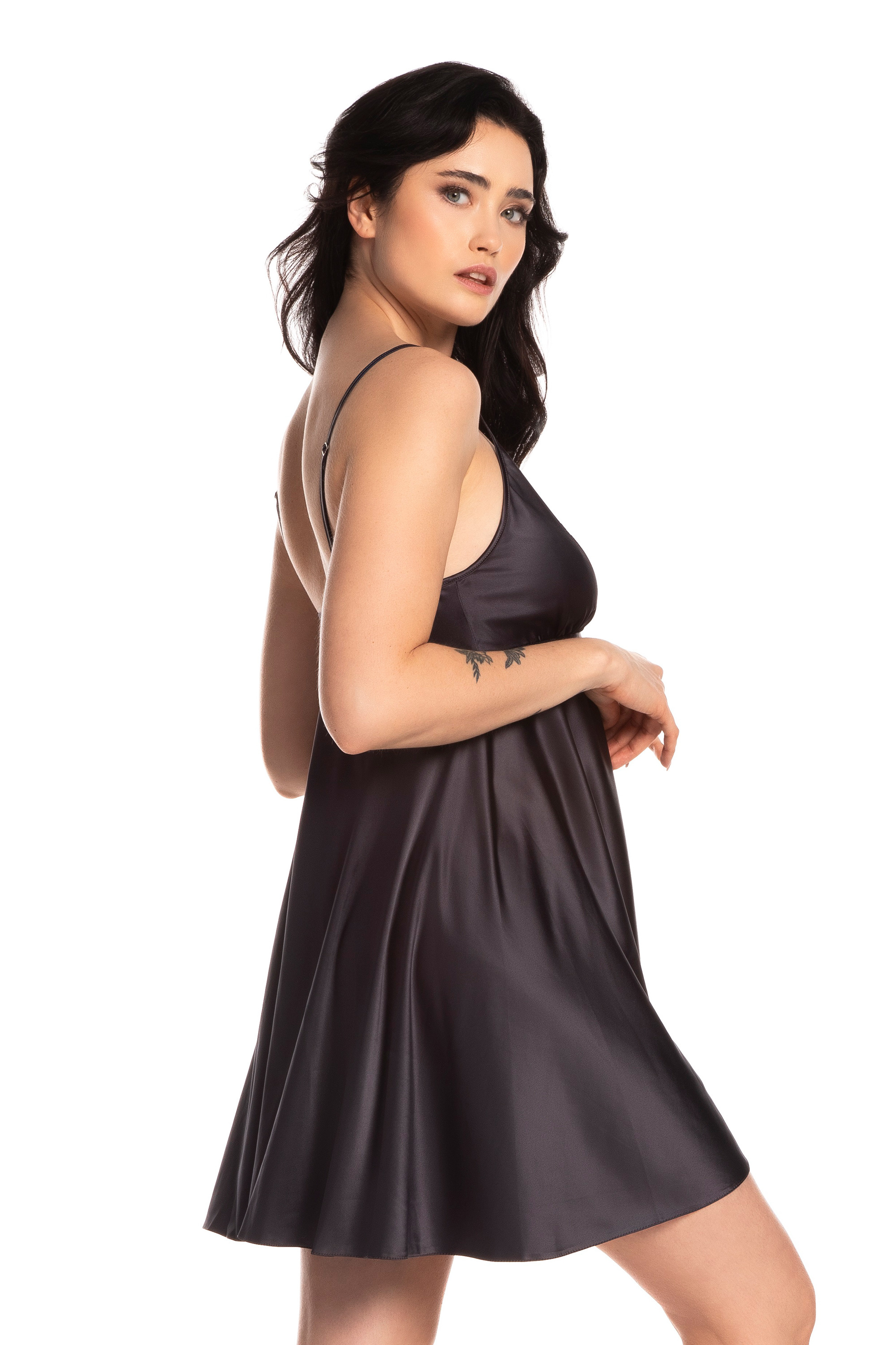 Ночная рубашка женская Effetto Satin Basic S03199 XL серая фото3