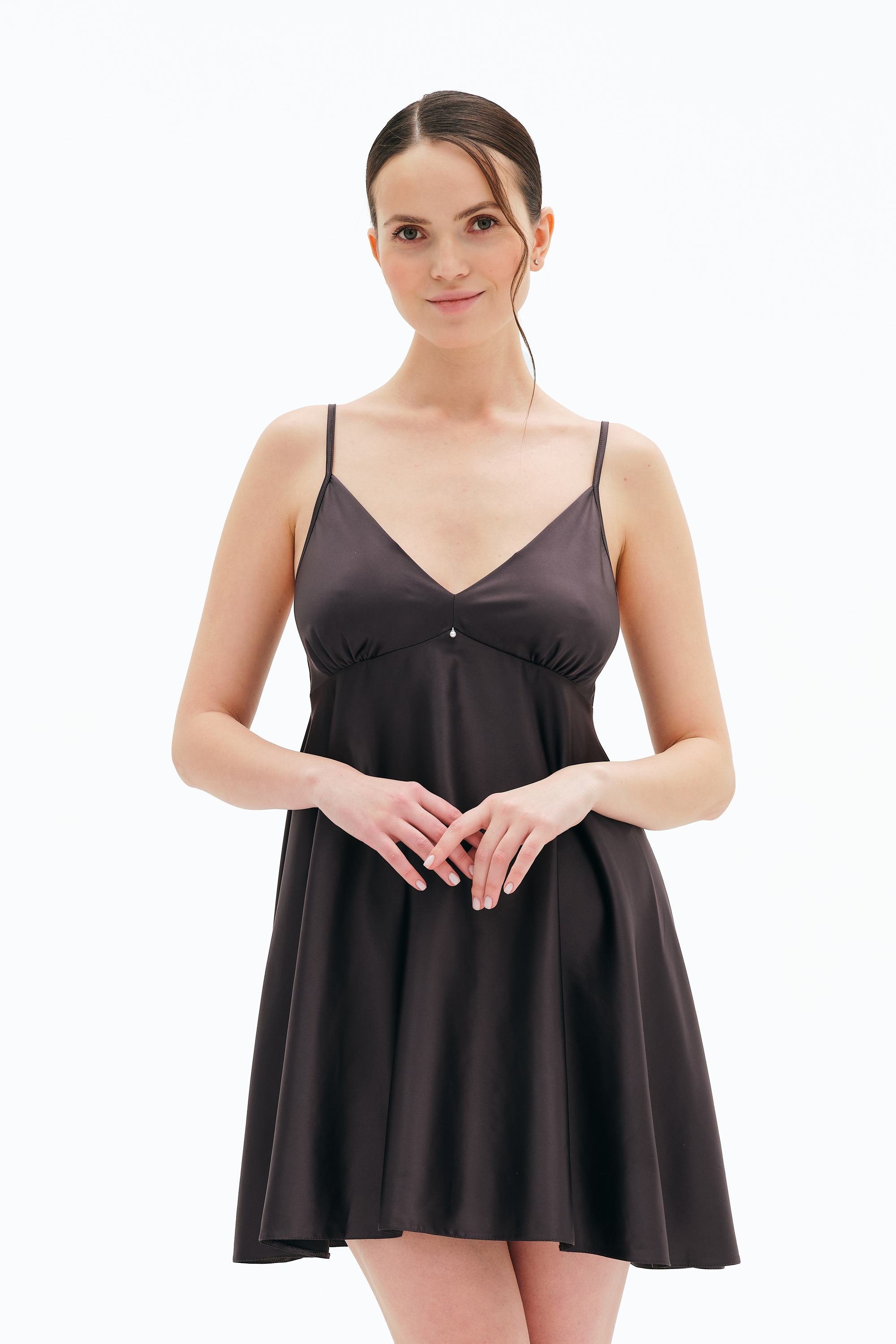 Ночная рубашка женская Effetto Satin Basic S03199 XS серая фото5