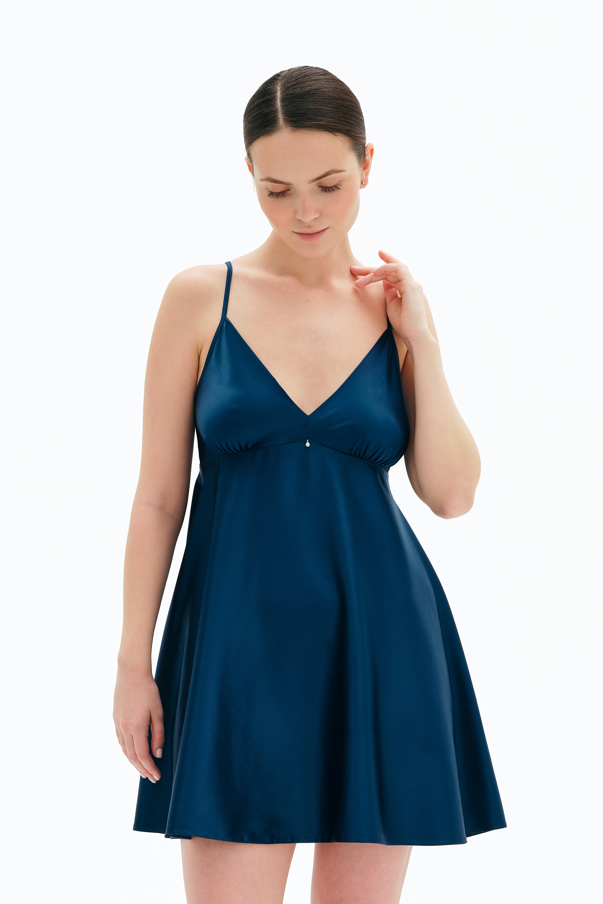 Ночная рубашка женская Effetto Satin Basic S03199 L изумрудная фото5