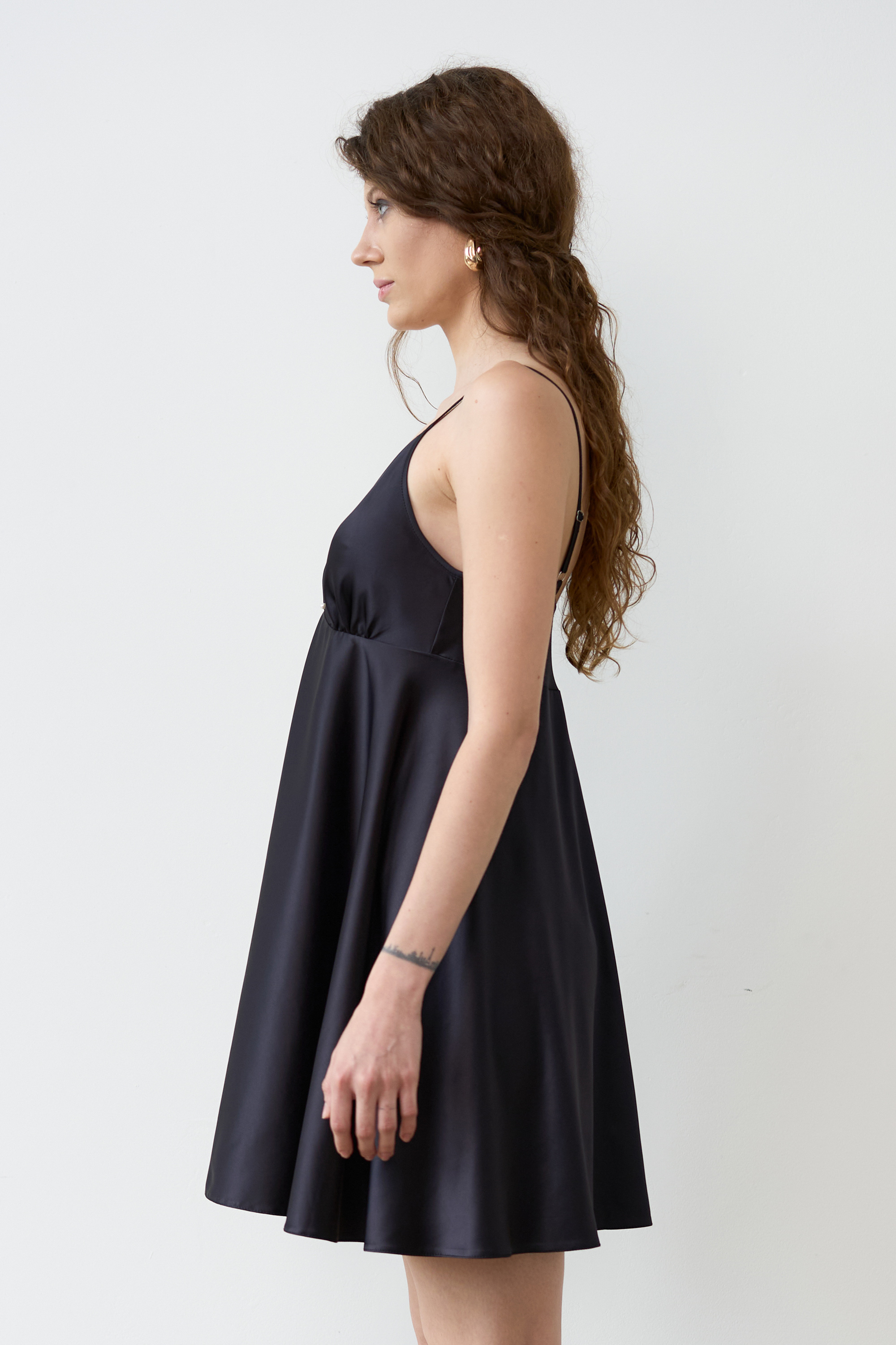 Ночная рубашка женская Effetto Satin Basic S03199 L черная фото5