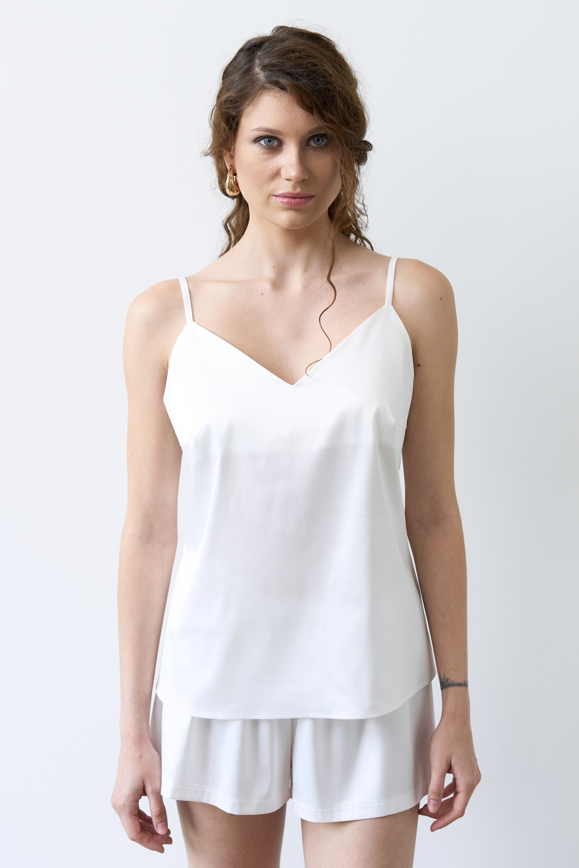 Пижама майка,шорты женская Effetto Satin Basic S03400P 3XL белая фото3