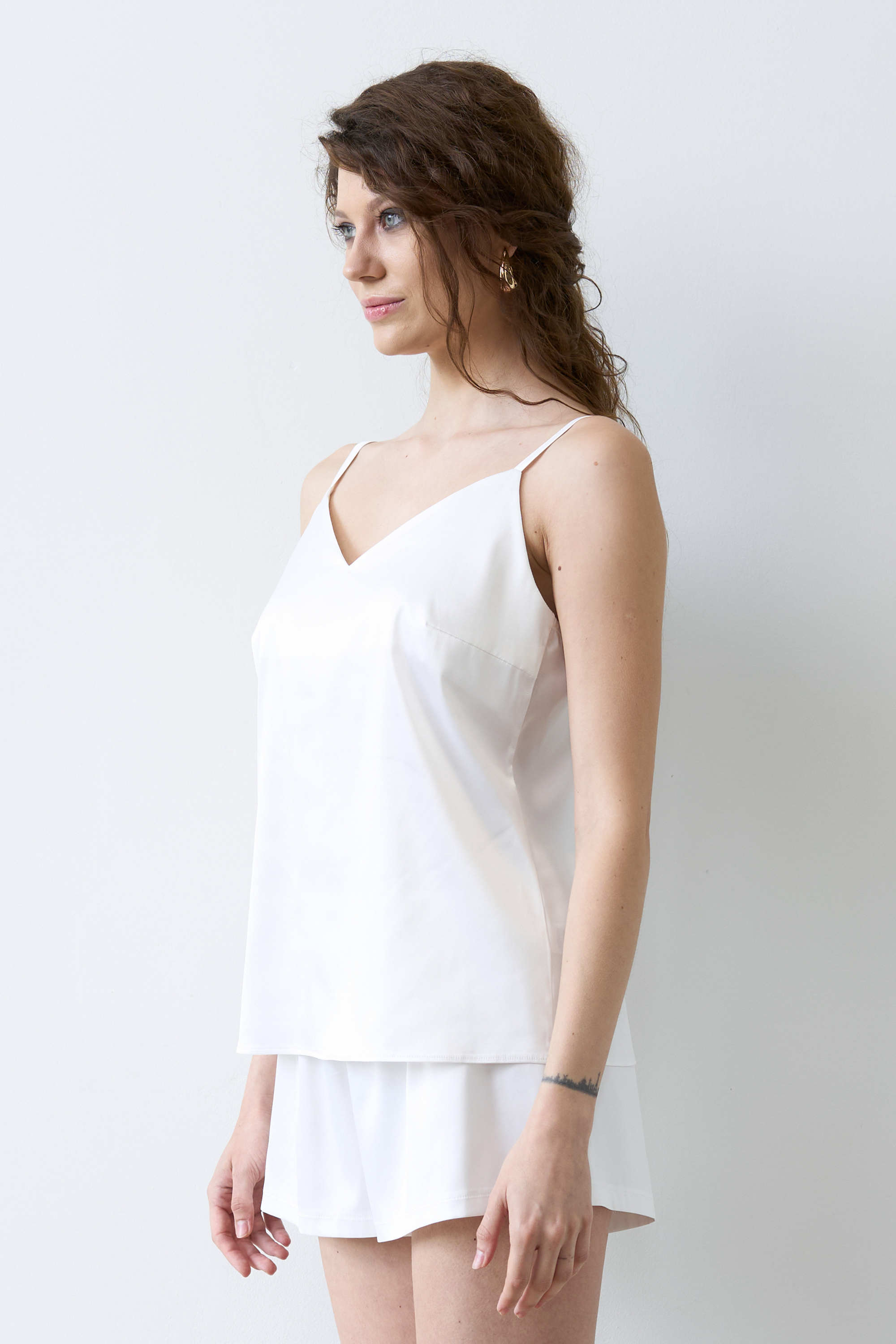 Пижама майка,шорты женская Effetto Satin Basic S03400P 3XL белая фото4