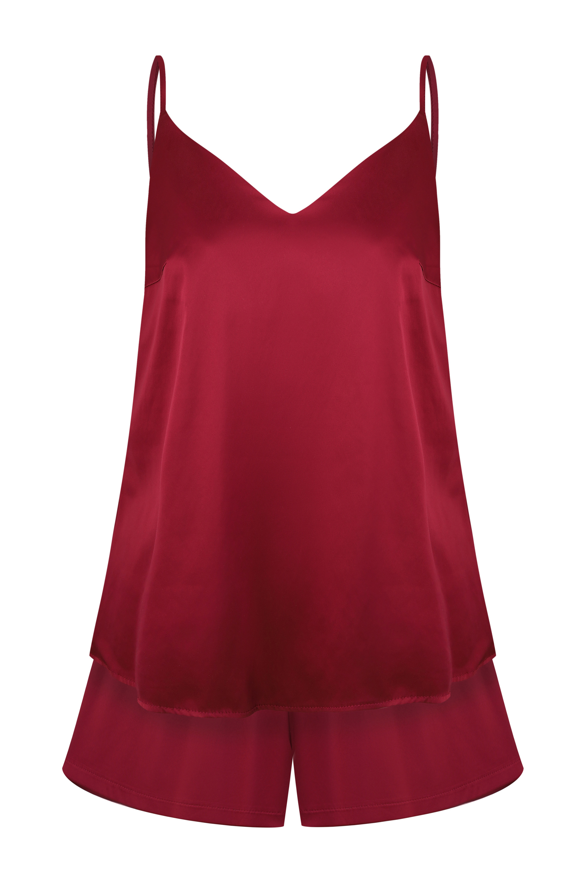 Пижама майка,шорты женская Effetto Satin Basic S03400P 3XL бордовая фото4