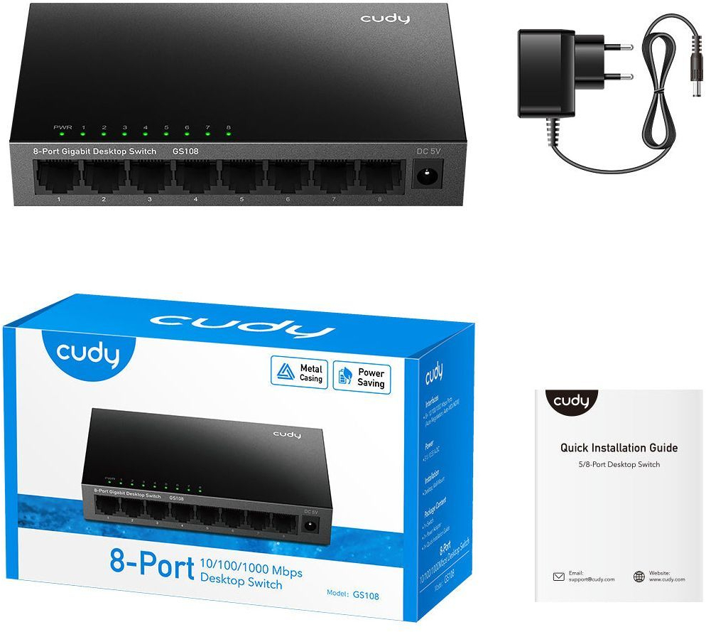 Комутатор Cudy GS108 фото