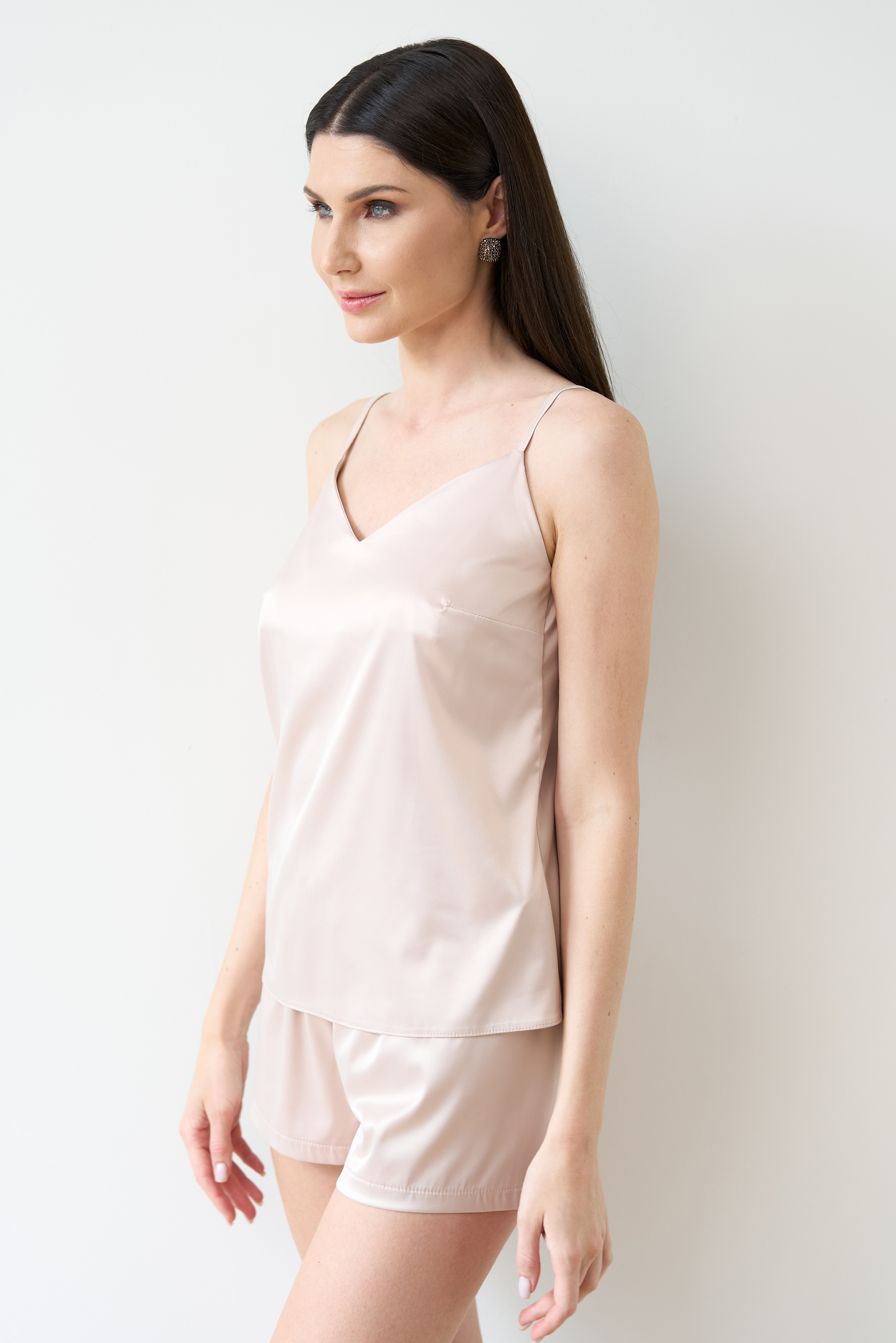 Пижама майка,шорты женская Effetto Satin Basic S03400 2XL пудровая фото4