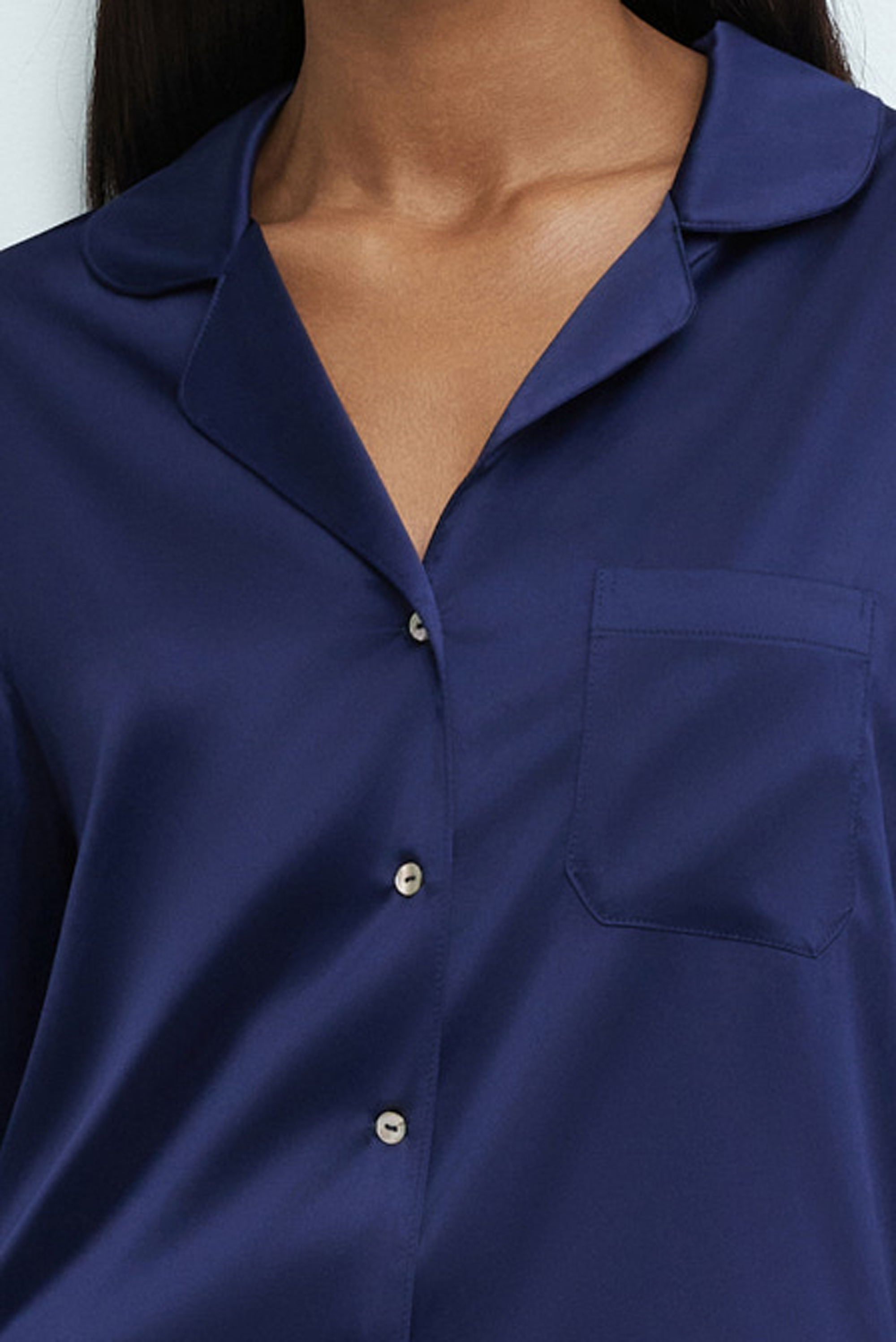Пижама рубашка,штаны женская Effetto Satin Basic S03401 S синяя фото2