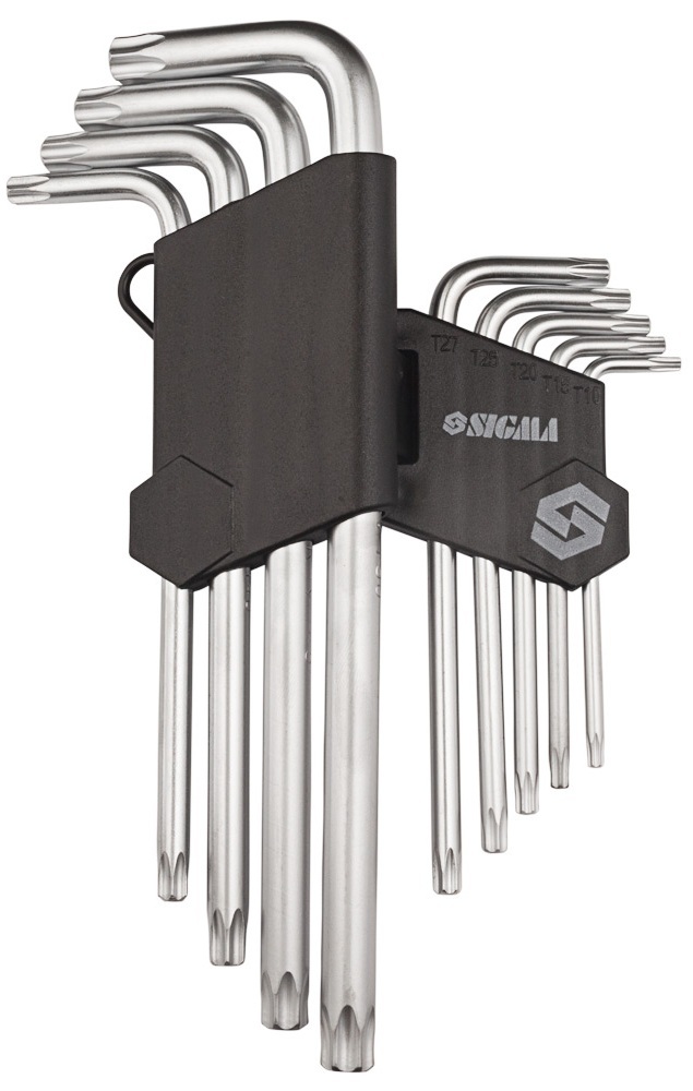 Ключ Sigma набор TORX 9шт T10-T50мм CrV, средние с отверстием (4022221) фото2