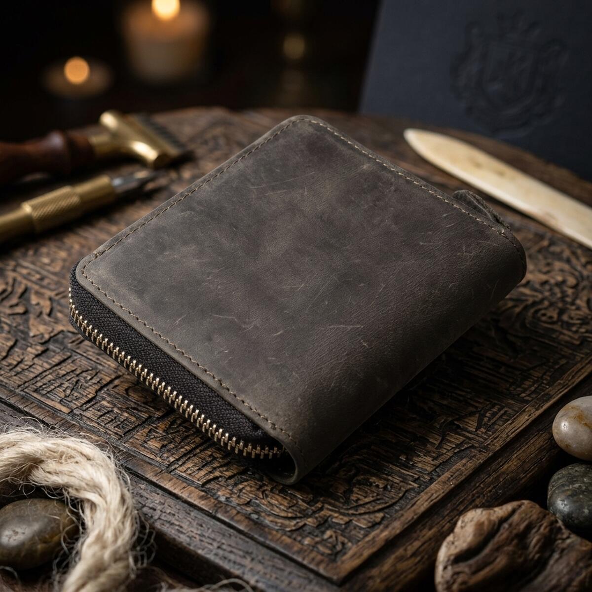 Кошелек мужкой кожаный Vintage 14224 коричневый фото3