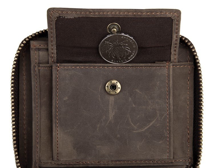 Кошелек мужкой кожаный Vintage 14224 коричневый фото13