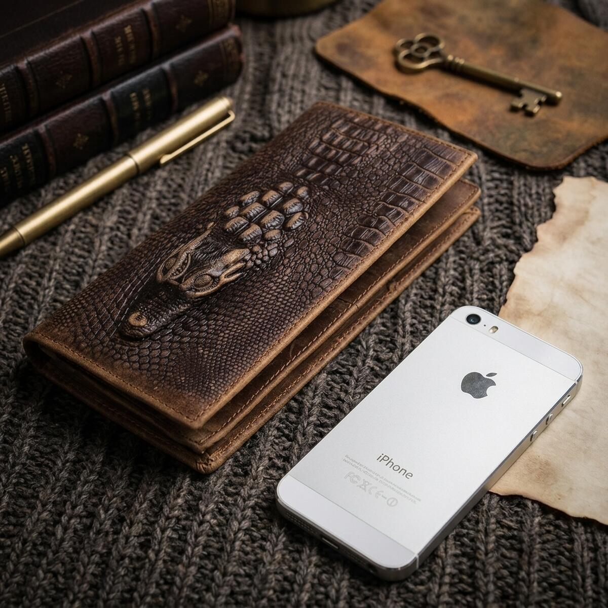 Кошелек мужкой кожаный Vintage 14381 коричневый фото3