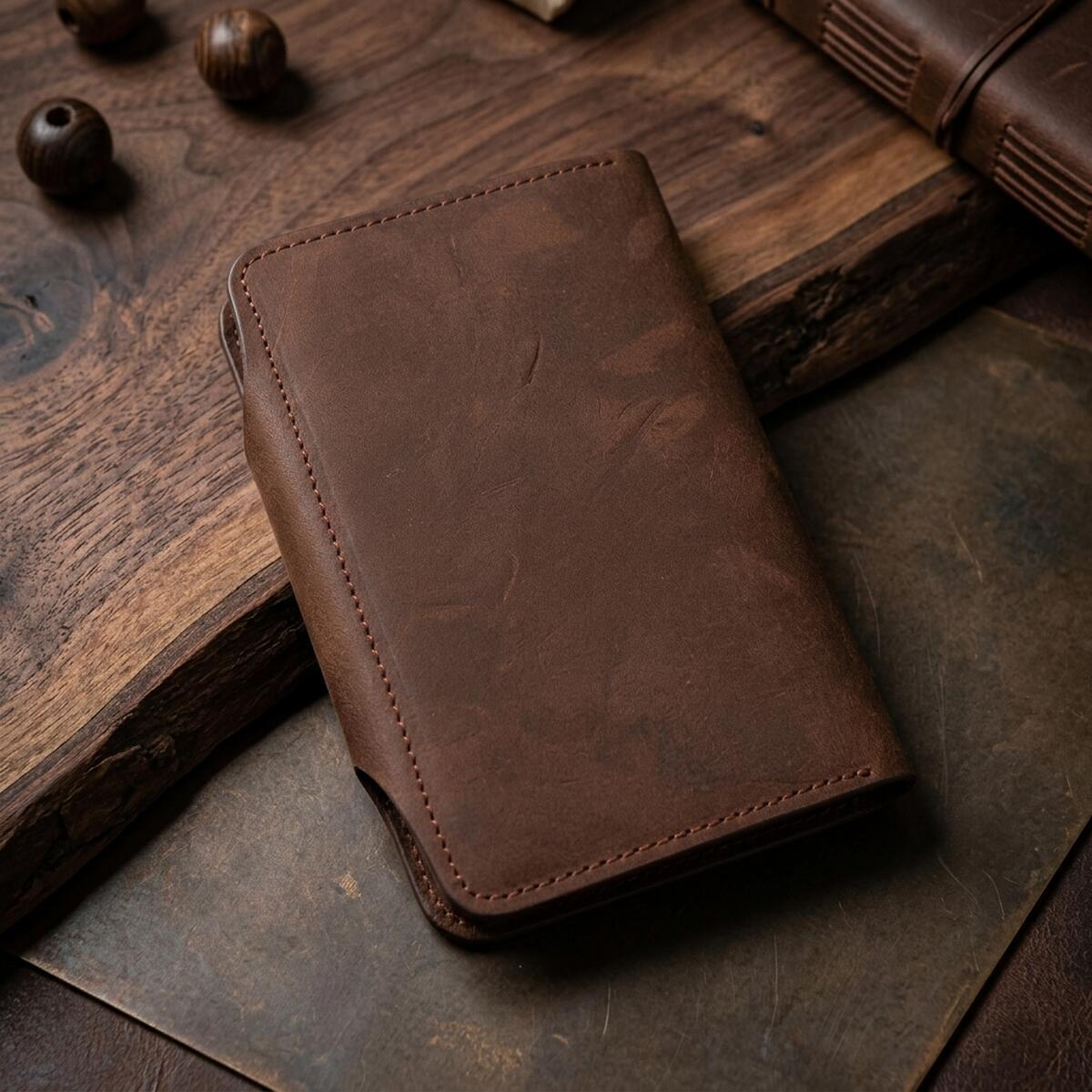 Кошелек мужкой кожаный Vintage 14484 коричневый фото4