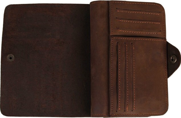 Кошелек мужкой кожаный Vintage 14484 коричневый фото11