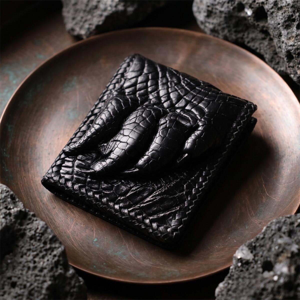 Гаманець чоловічий шкіряний Crocodile Leather 18004 чорний фото4