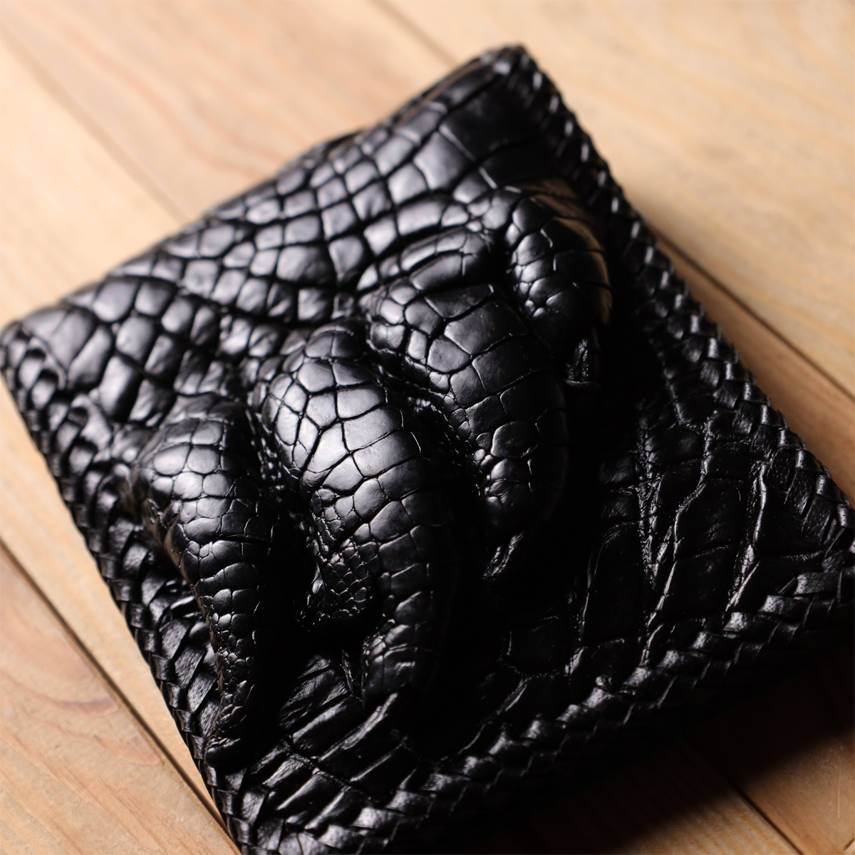Гаманець чоловічий шкіряний Crocodile Leather 18004 чорний фото6