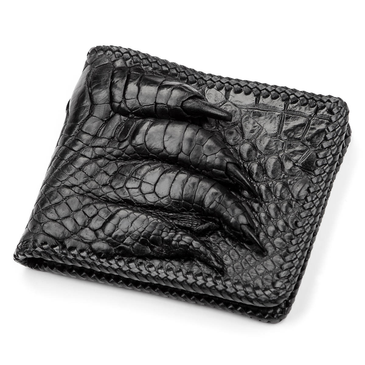 Гаманець чоловічий шкіряний Crocodile Leather 18004 чорний фото7