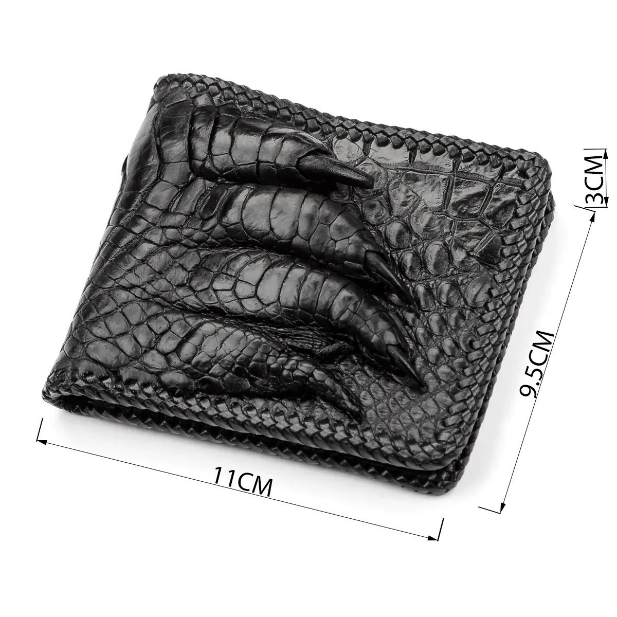 Гаманець чоловічий шкіряний Crocodile Leather 18004 чорний фото10