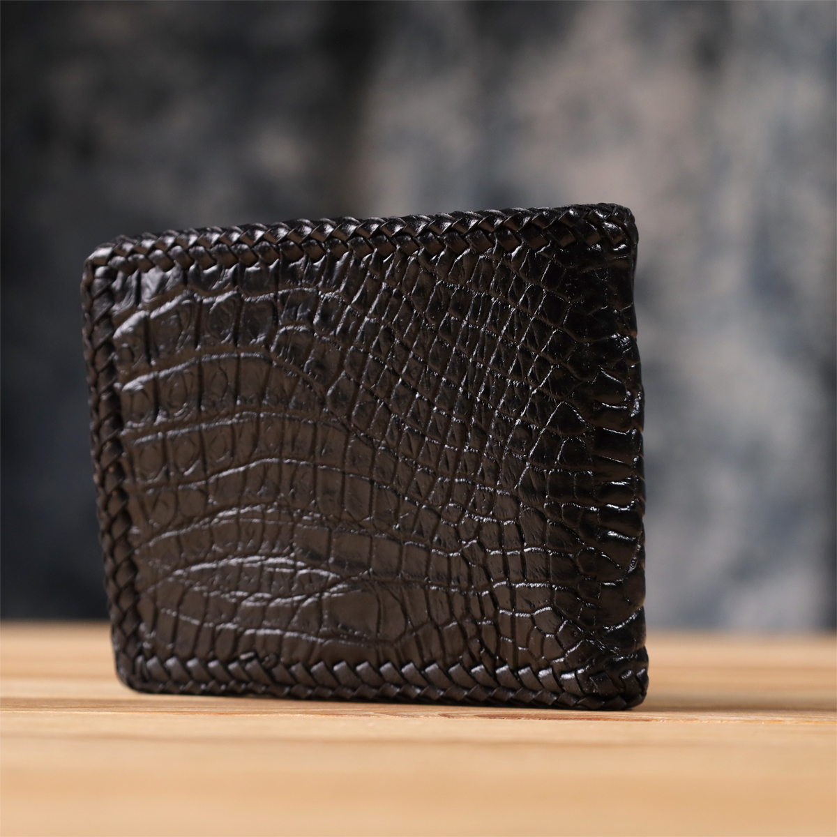 Гаманець чоловічий шкіряний Crocodile Leather 18004 чорний фото14