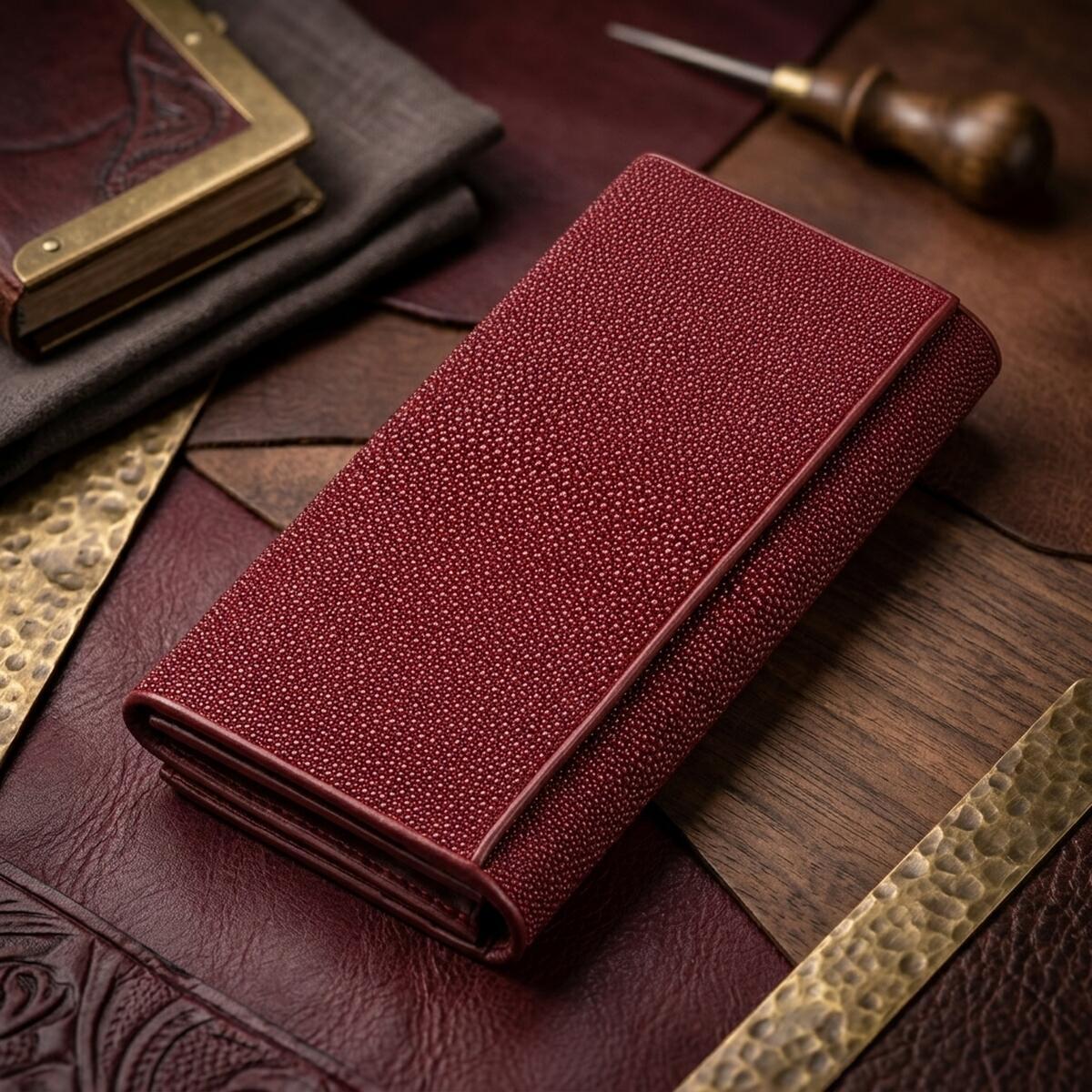 Гаманець жіночий шкіряний Stingray Leather 18097 бордовий фото4