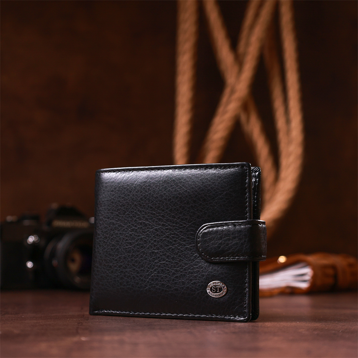 Гаманець чоловічий шкіряний St Leather 18308 чорний фото11