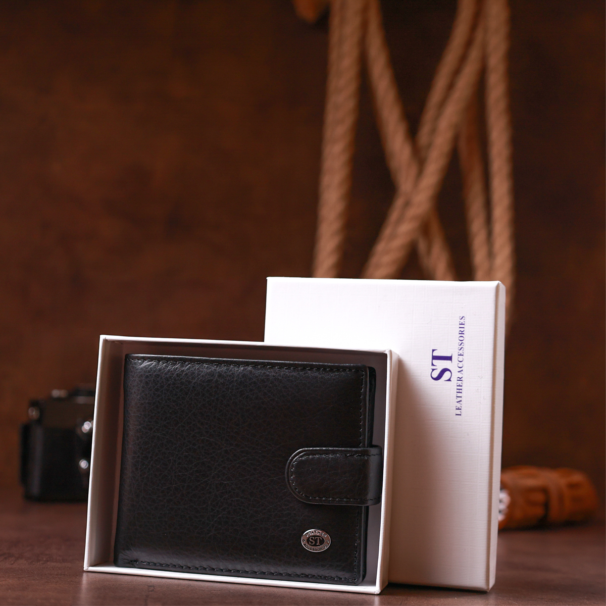 Гаманець чоловічий шкіряний St Leather 18308 чорний фото13